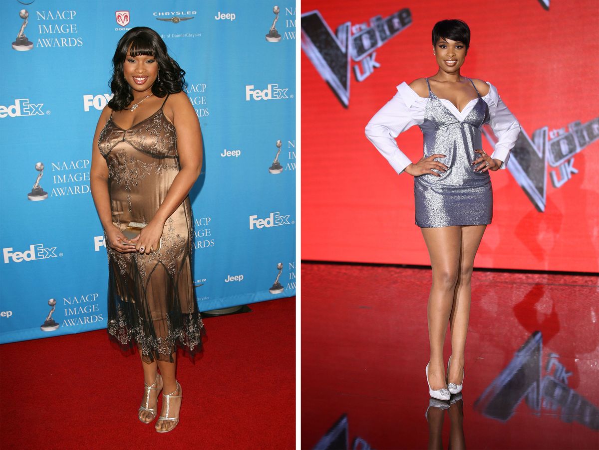 female celebrity before and after weight loss