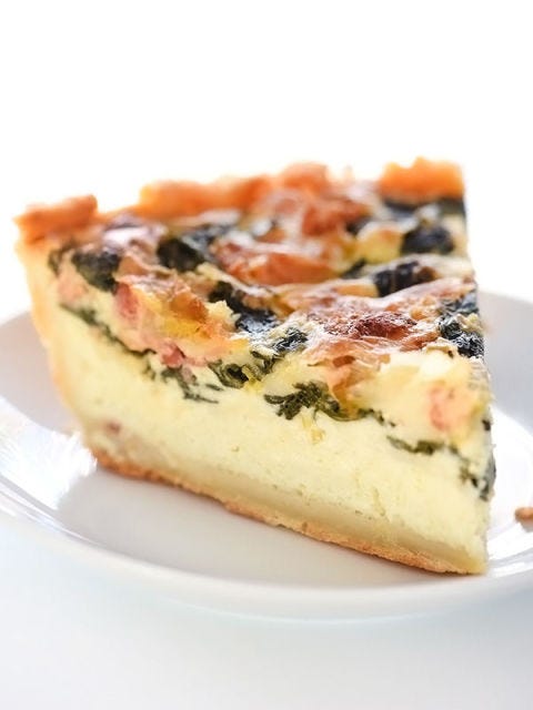 Deep Dish Spinach, Leek and Bacon Quiche