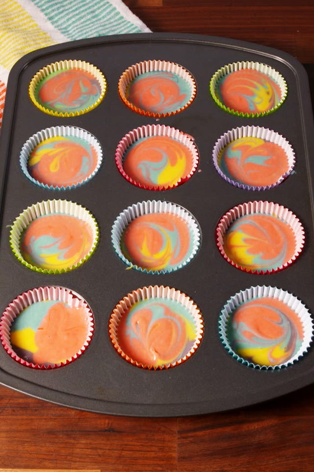 Rainbow Swirl Cupcakes