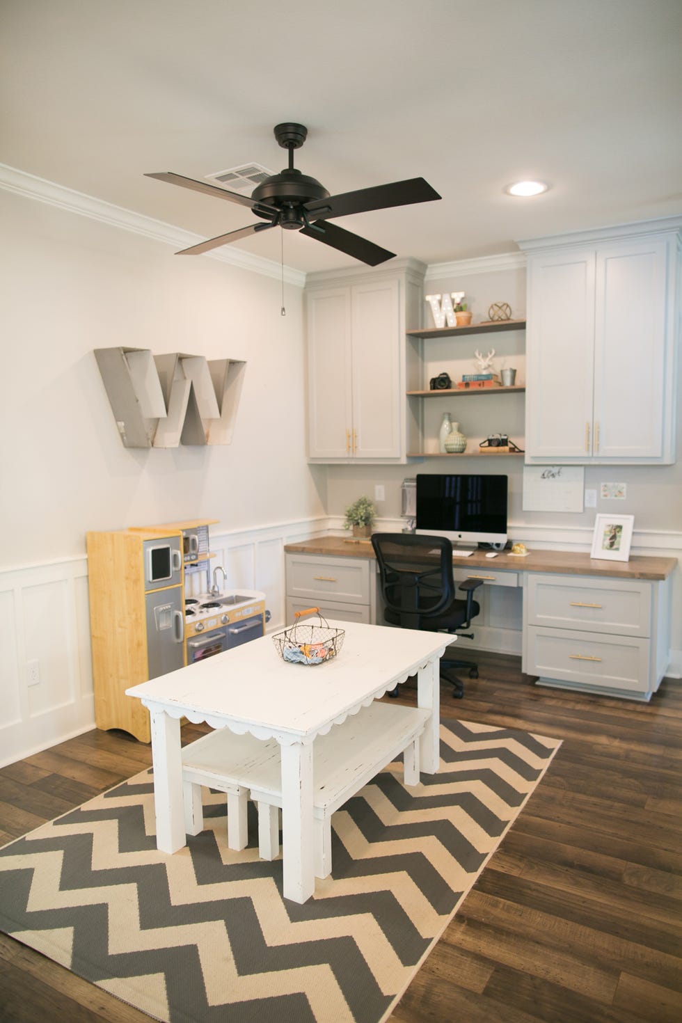 Ceiling fan, Room, Furniture, Mechanical fan, Ceiling, Floor, Property, Interior design, Yellow, House, 