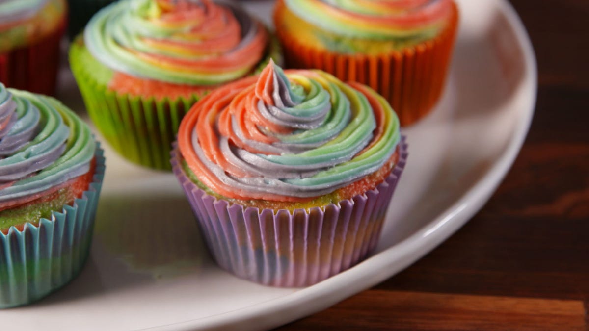 Video player poster image preview for Rainbow Swirl Cupcakes