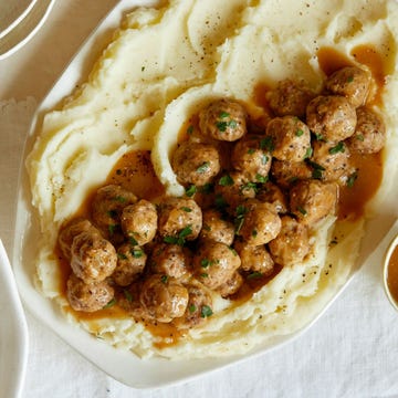 Mini Swedish Meatballs and Mashed Potatoes Horizontal
