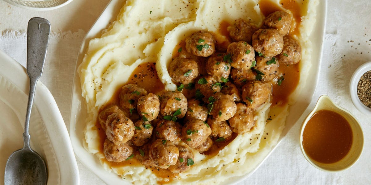 Mini Swedish Meatballs and Mashed Potatoes