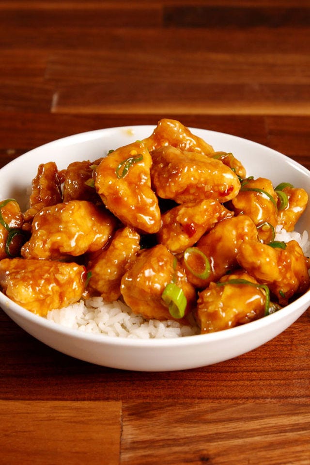 sticky orange chicken vertical