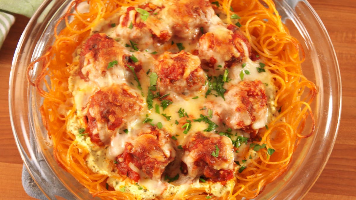 Video player poster image preview for Spaghetti & Meatball Pie