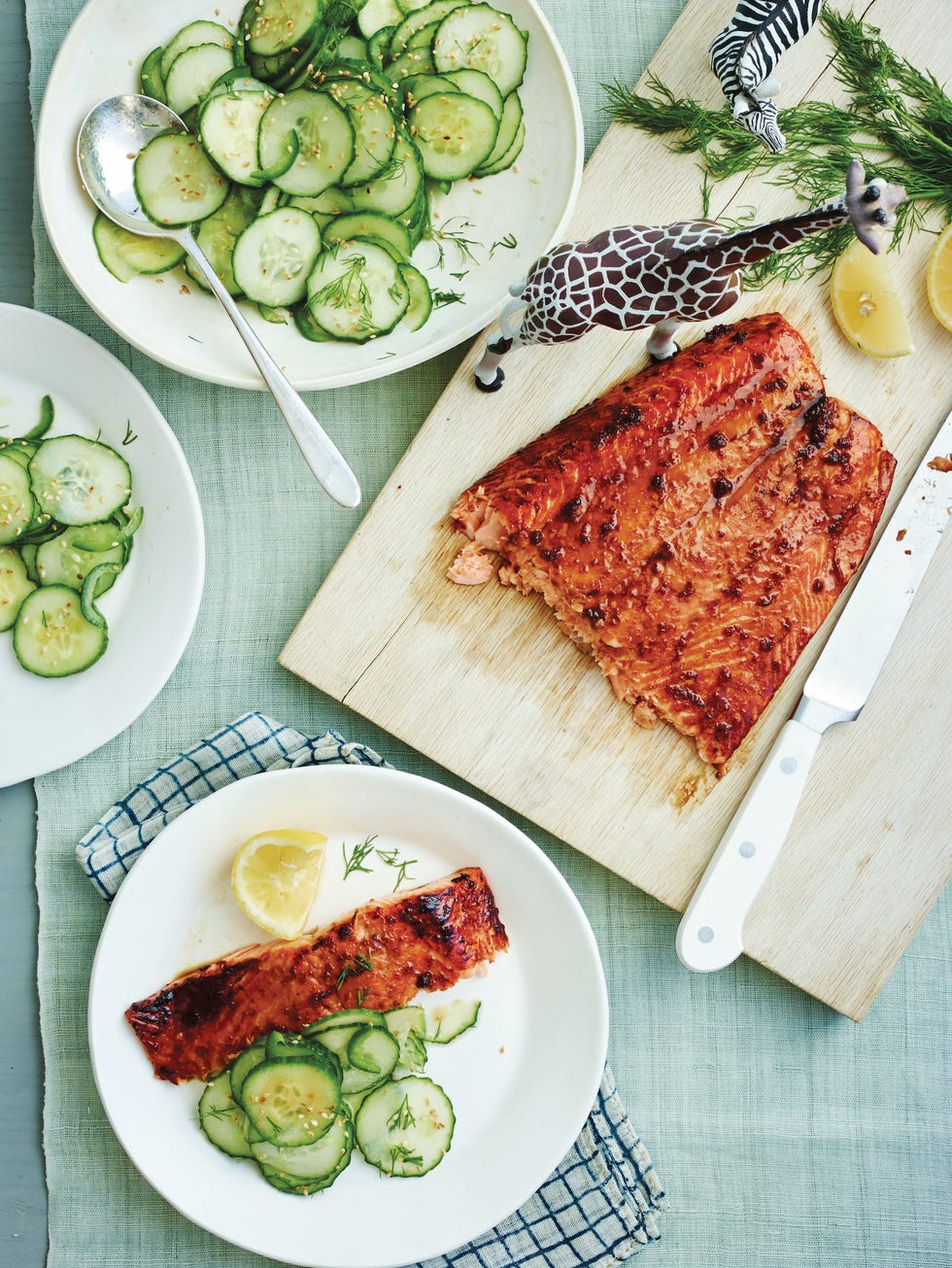 Ginger Salmon with Sesame Cucumbers Vertical