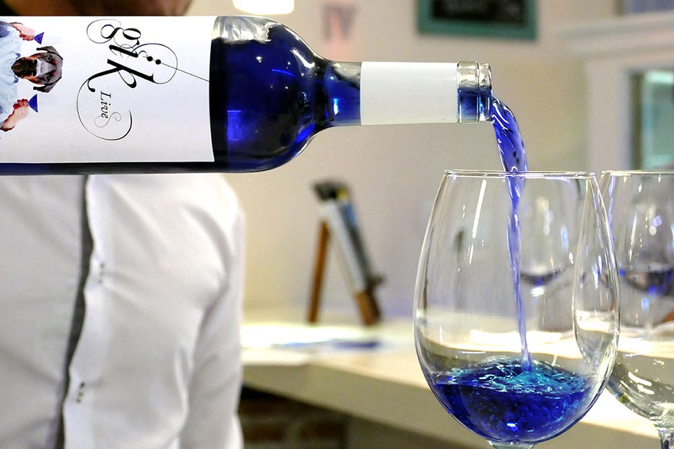Fluid, Blue, Drinkware, Glass, Product, Liquid, Stemware, Bottle, Barware, Glass bottle, 
