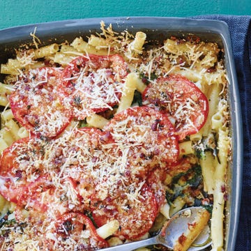 pasta al forno with bacon bread crumbs horizontal