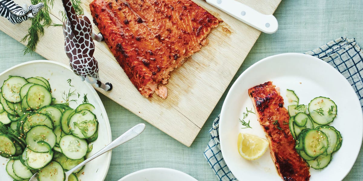 Ginger Salmon with Sesame Cucumbers