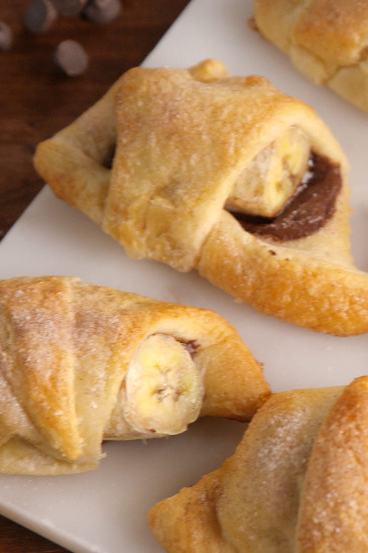 Chocolate Banana Crescent Rolls Vertical