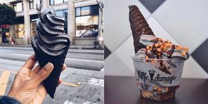 Угаљ black ice cream from Little Damage in Los Angeles, California