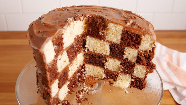 Checkerboard Cake horizontal Checkerboard Cake