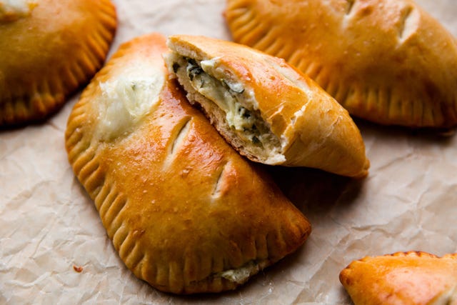 Hot Cheese and Spinach Stuffed Pockets Horizontal