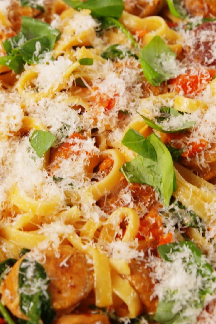 creamy tuscan sausage pasta