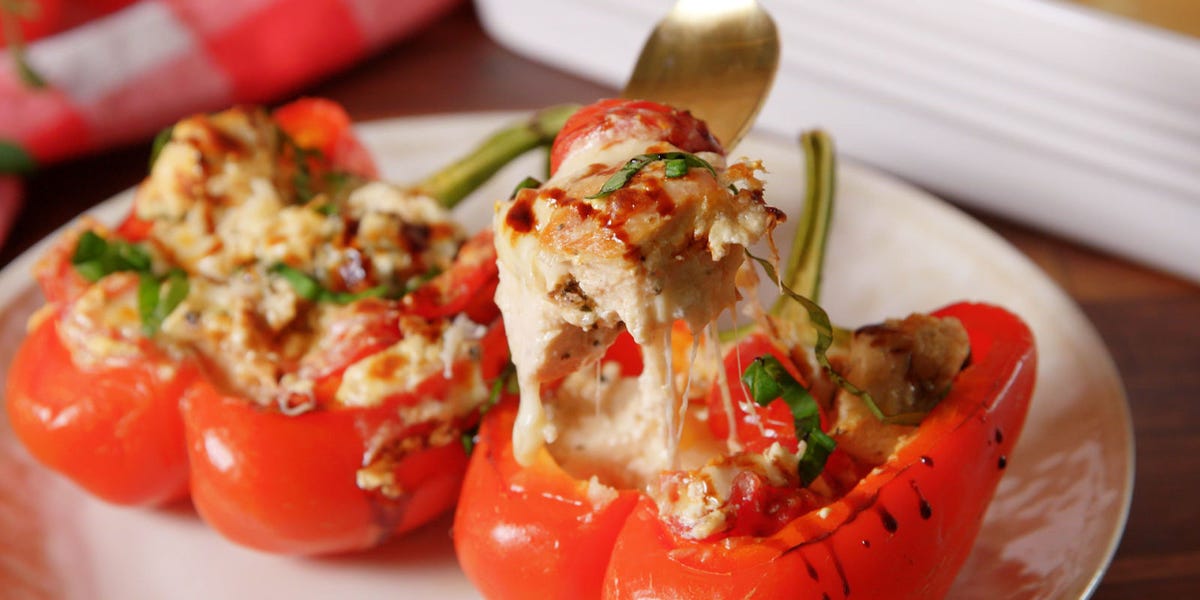 best caprese stuffed peppers recipe how to make caprese stuffed