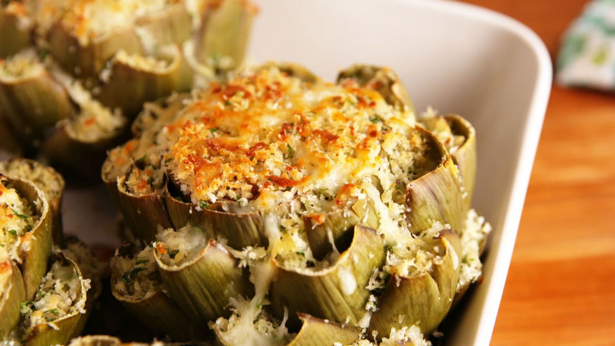 preview for Cheesy Stuffed Artichokes Are Way Easier To Make Than You Thought