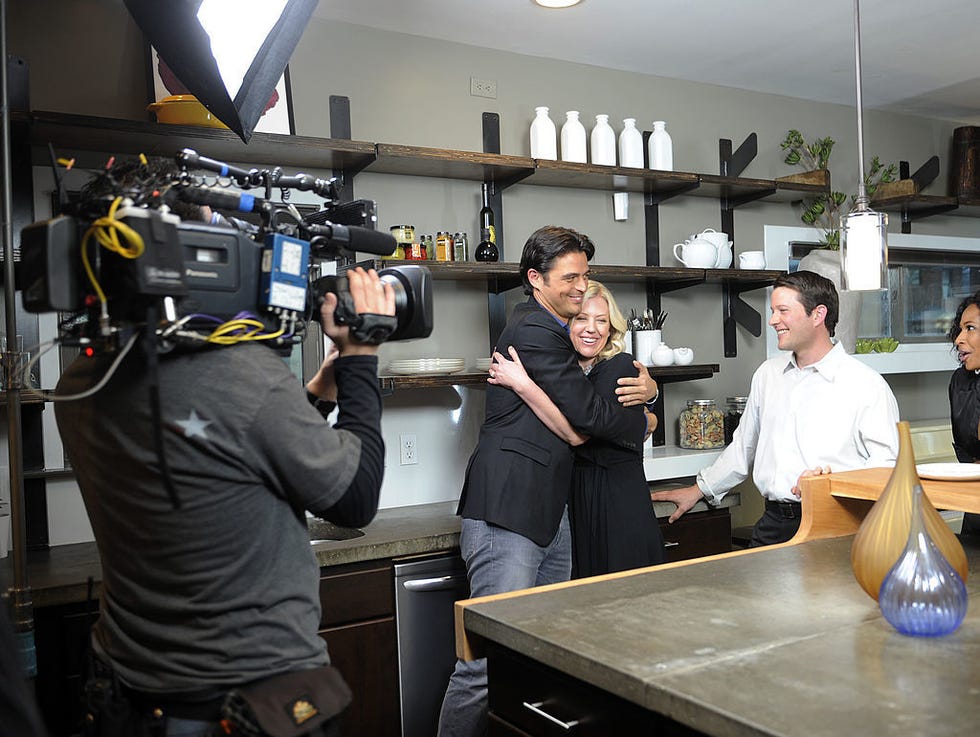 Video camera, Camera, Cameras & optics, Television crew, Videographer, Countertop, Camera operator, Filmmaking, Film crew, Shelf, 