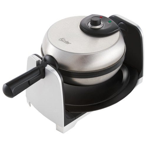 <p><strong><em>$58, <a href="http://www.rakuten.com/prod/11-2-inch-thick-belgian-flip-waffle-maker-brushed-stainless-steel/226868248.html?listingId=471136088&sclid=pla_google_Coalburn&adid=29963&rmatt=tsid:1012713%7ccid:232720129%7cagid:13676215369%7ctid:aud-63219930917:pla-81832362889%7ccrid:60879539929%7cnw:g%7crnd:1000648059329539383%7cdvc:c%7cadp:1o4&gclid=CKzuttyswMkCFYL1HwodpocHGA" target="_blank">rakuten.com</a></em></strong></p><p><strong>Best for its Non-Stick Surface</strong></p><p>Like the Proctor Silex, this model also comes with a non-stick interior, making waffle removal a breeze. And the deep pockets allow for evenly distributed batter, a.k.a. delicious Belgian waffle results. </p>