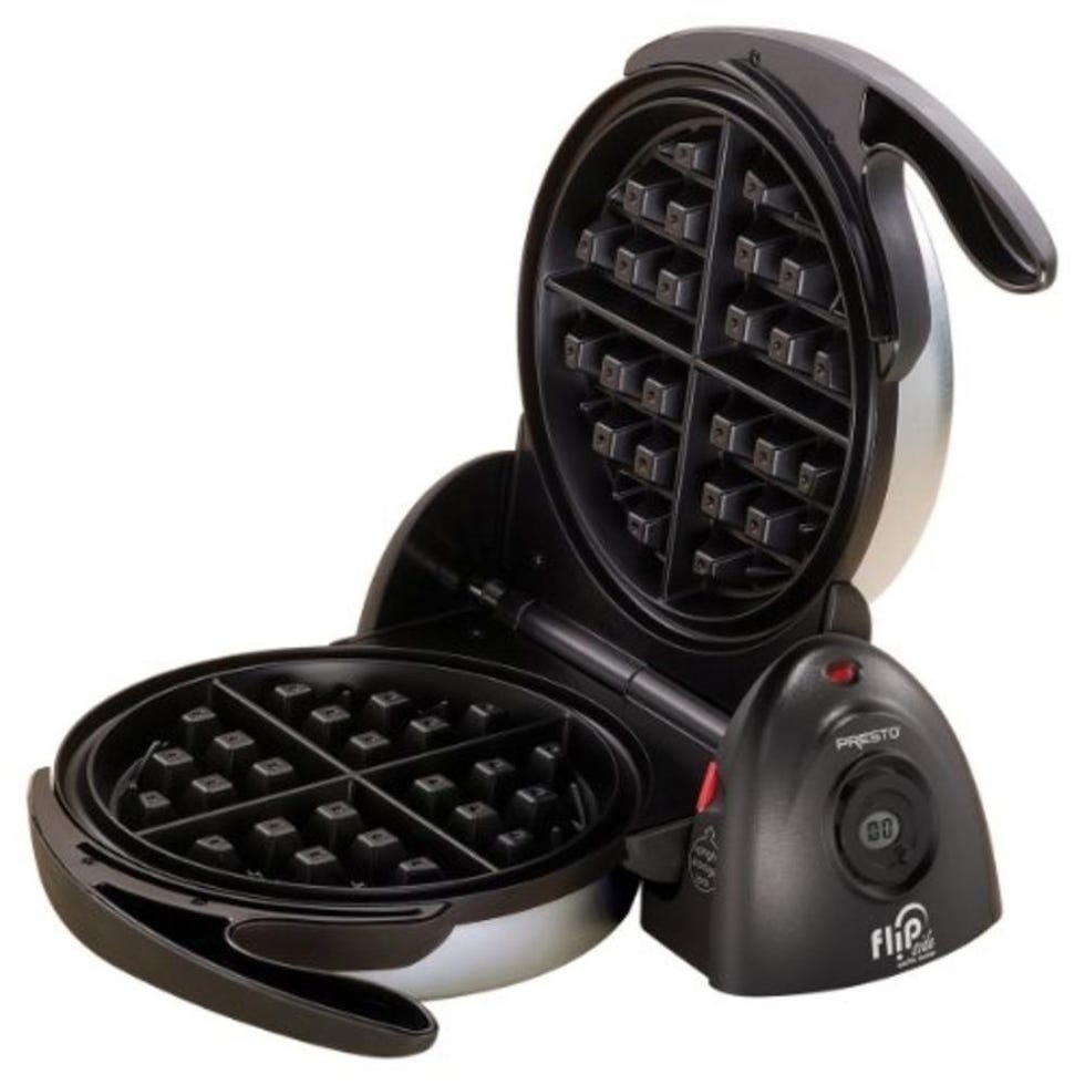 <p><strong><em>$37, <a href="http://www.amazon.com/Presto-03510-FlipSide-Belgian-Waffle/dp/B000TYBWIG" target="_blank">amazon.com</a></em></strong></p><p><strong>Best for Durability </strong></p><p>A tough stainless-steel exterior means this waffle maker will be by your side for many breakfasts to come. Feel like walking away? It has you covered. Just set the countdown timer and come back once the digital display signals completion.</p>