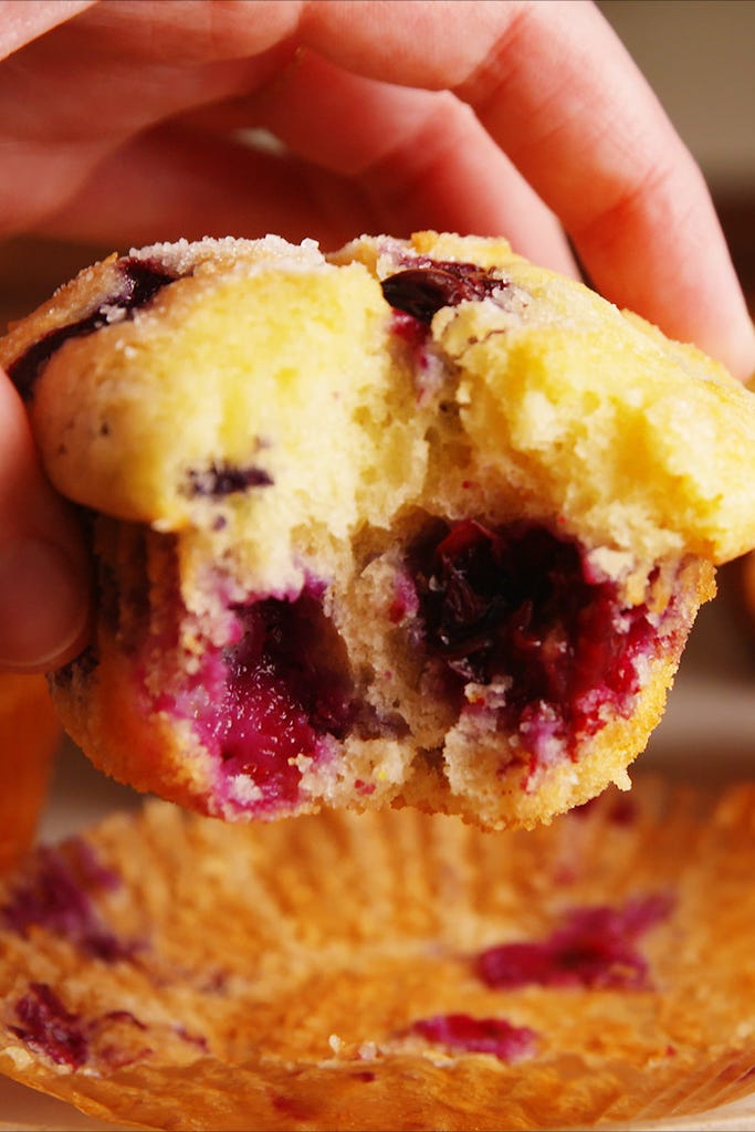 classic blueberry muffins vertical