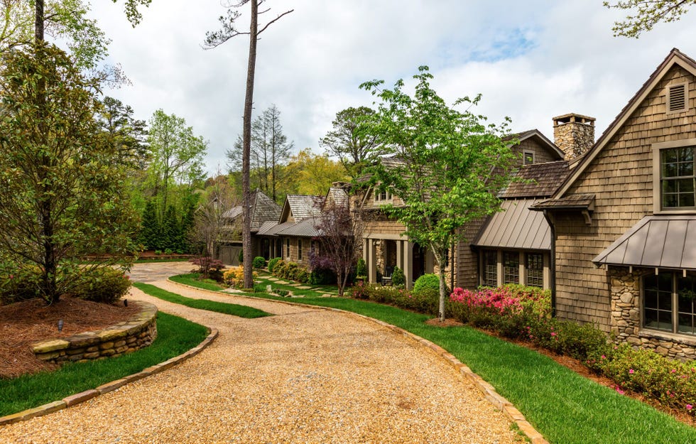 Home, Property, House, Residential area, Real estate, Natural landscape, Yard, Estate, Building, Grass, 