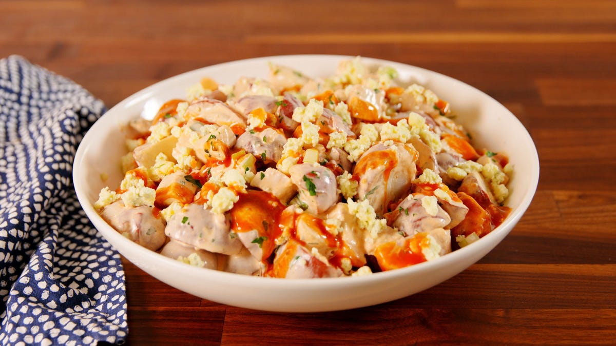 Video player poster image preview for Buffalo Chicken Potato Salad