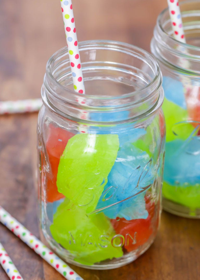 Mason jar, Food, Candy, Drink, Confectionery, Italian soda, Non-alcoholic beverage, Jelly bean, Drinkware, Gummi candy, 