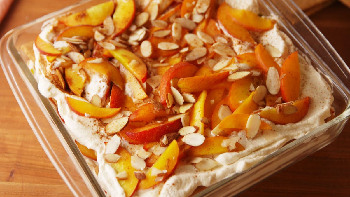 Video player poster image preview for Make The Most Of Summer Fruit With Peaches 'n Cream Lasagna