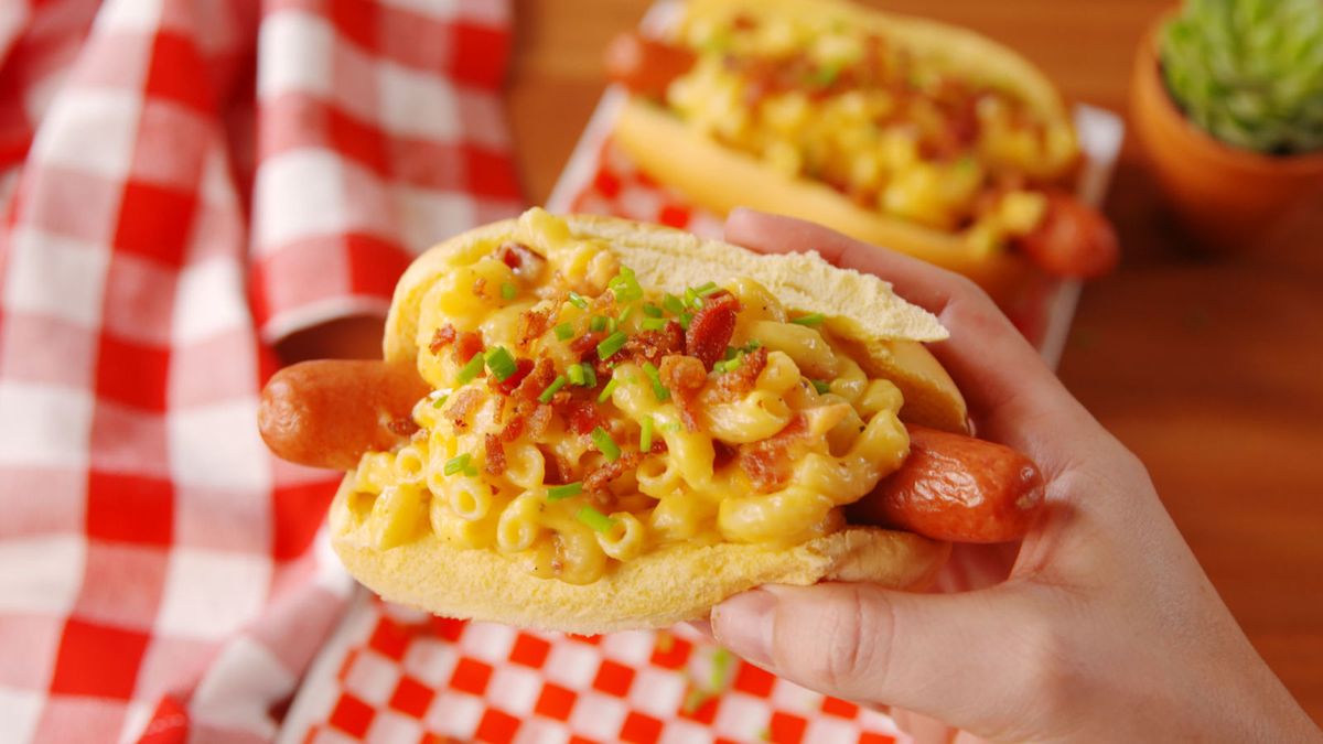 preview for Mac & Cheese Hot Dogs Are How Summer Does Comfort Food