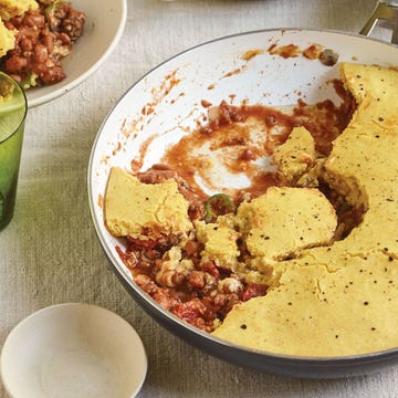 Weeknight Beef And Bean Casserole With Cornbread Topping Horizontal