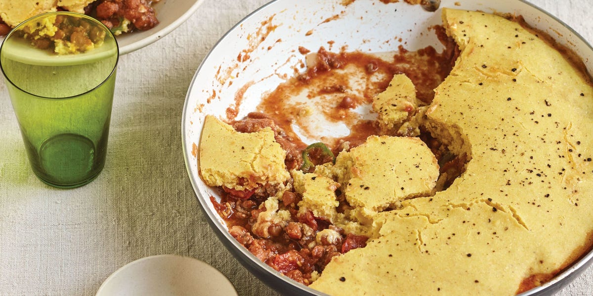 Weeknight Beef And Bean Casserole With Cornbread Topping