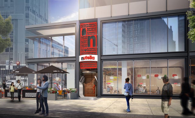 Digital rendering of Nutella Cafe in Chicago