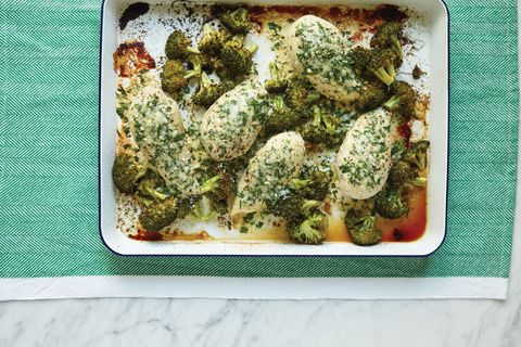 One-Pan Parmesan Crusted Chicken With Broccoli Horizontal