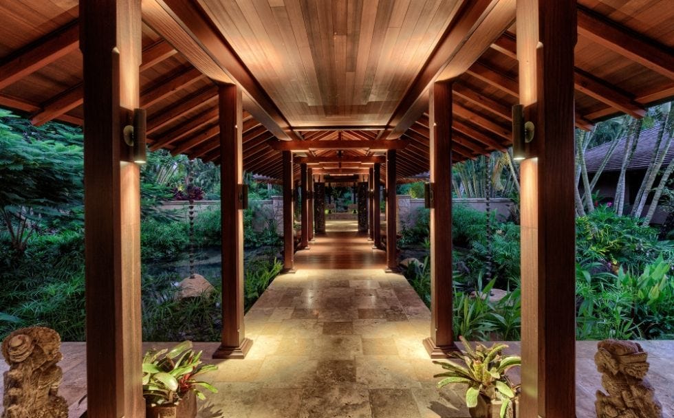 Botany, Building, Tree, Room, House, Walkway, Architecture, Home, Ceiling, Landscape, 