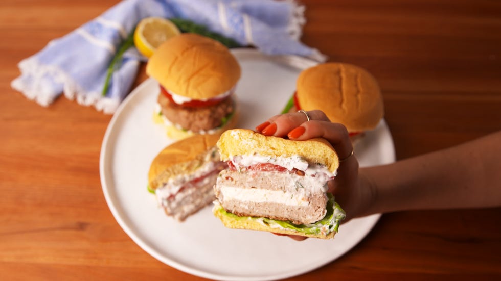 Greek Stuffed Turkey Burgers Horizontal