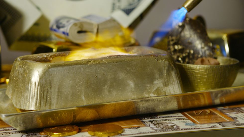 Edible Gold Bar  This edible gold brick is made from booze and