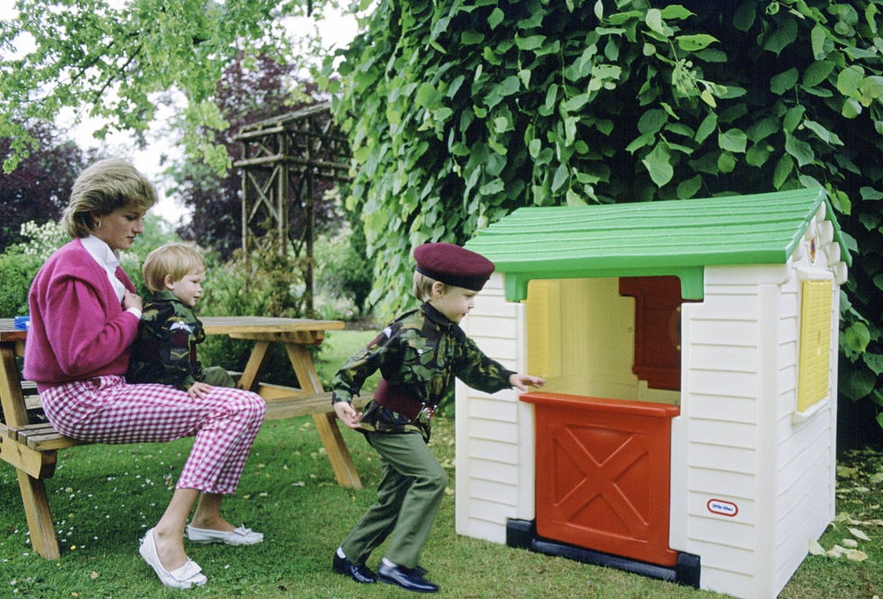 Playhouse, Outdoor furniture, Garden, Outdoor table, Shrub, Backyard, Yard, Outdoor structure, Outhouse, Lap, 