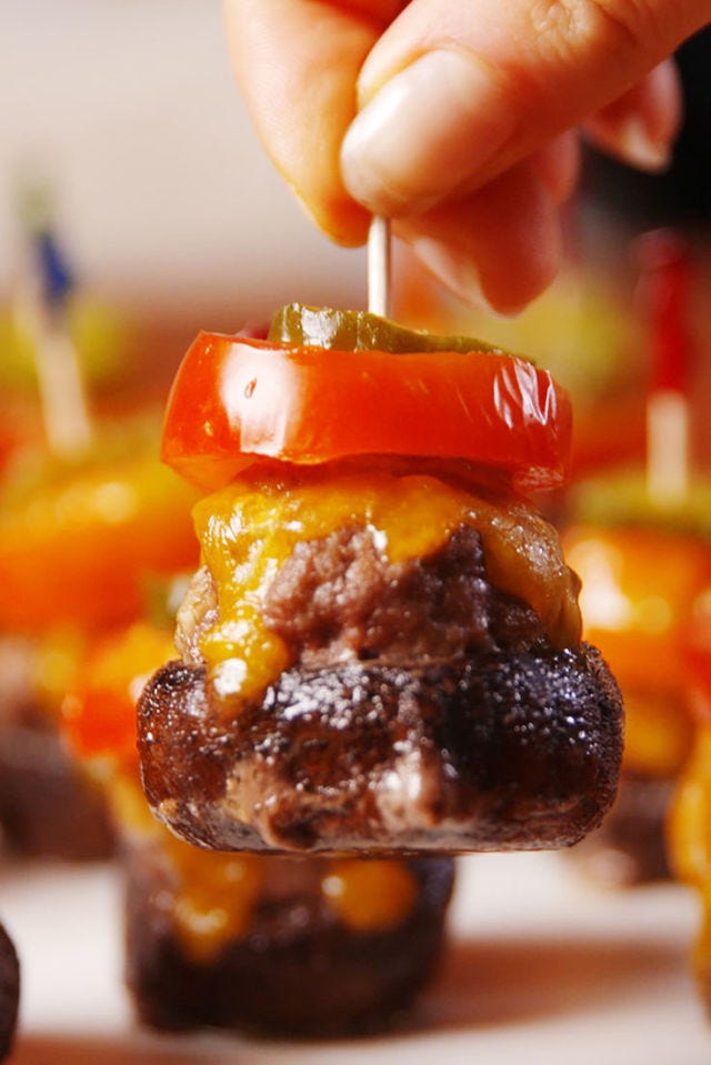 Burger Stuffed Mushrooms Verticle