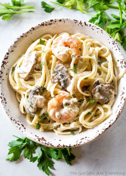 #Creamy Shrimp and Mushroom Pasta