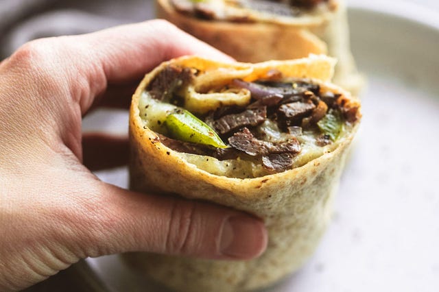Philly Cheesesteak Wraps Horizontal philly cheesesteak wraps horizontal