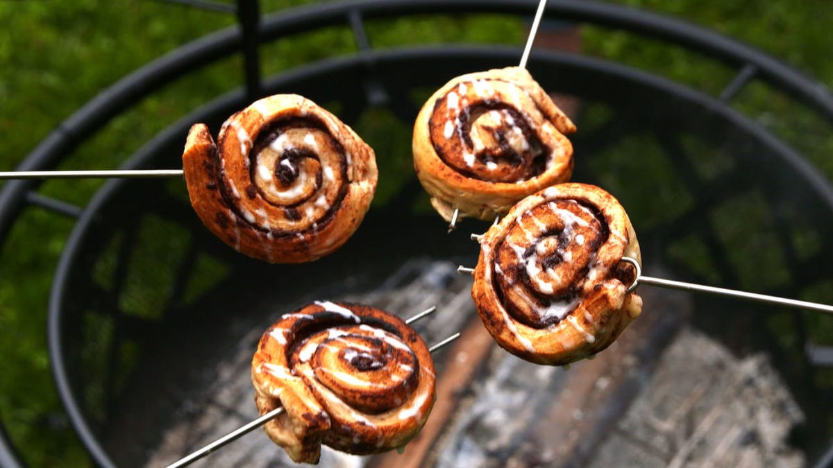 preview for Delish Campfire Cinnamon Rolls