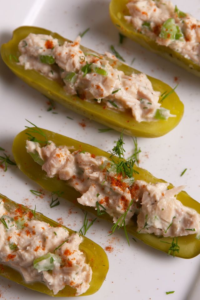 Best Tuna Salad Pickle Boats Recipe - How to Make Tuna Salad Pickle Boats