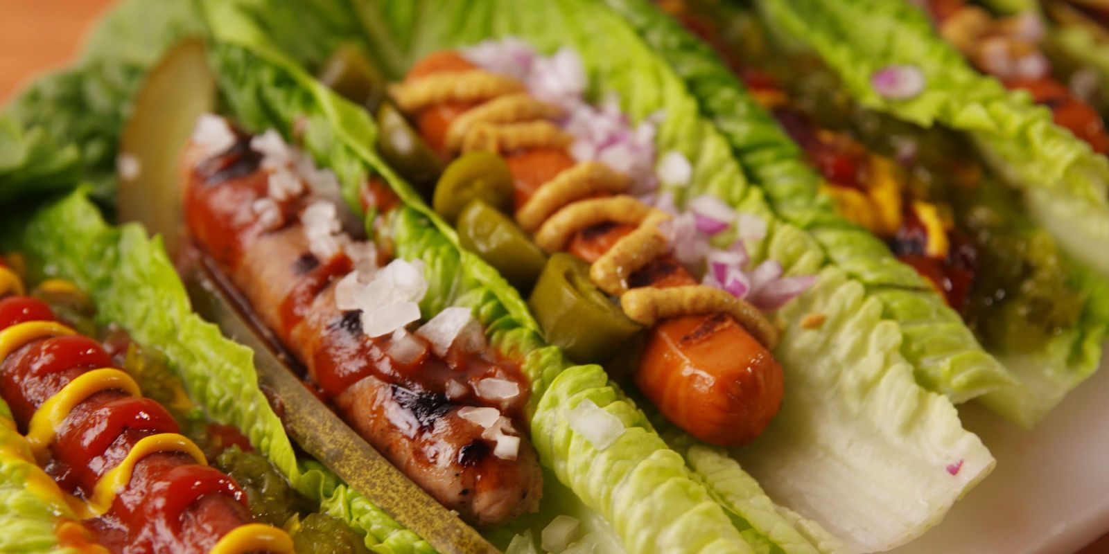 Best No Bun Hot Dogs Recipe How To No Bun Hot Dogs   Landscape 1497014687 Delish Hot Dog Lettuce Wraps 1 