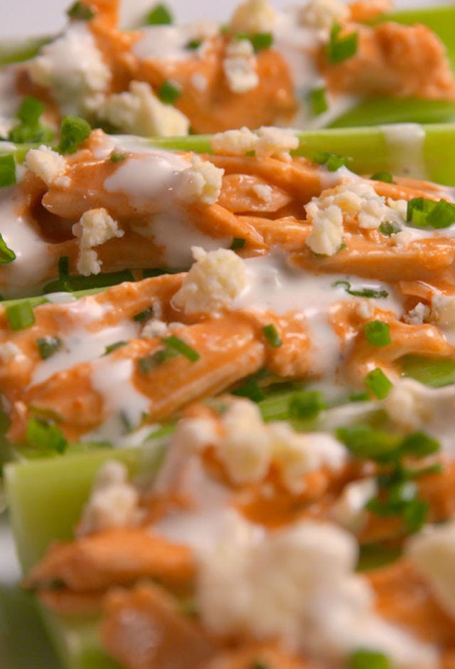 buffalo chicken celery boats vertical