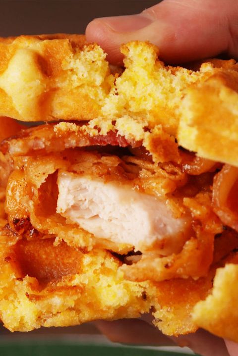 Maple Bourbon Chicken & Waffle Sandwich Krups Vertical