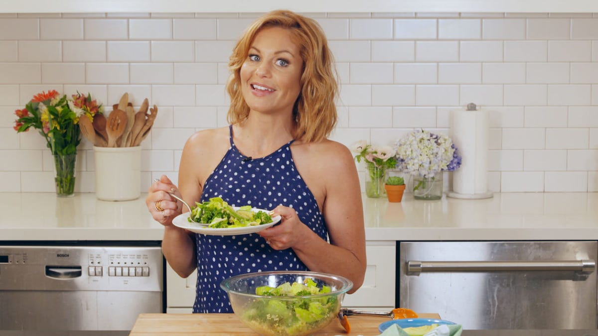 Video player poster image preview for Candace Cameron Bure Makes A Low-Calorie Vegan Caesar Salad