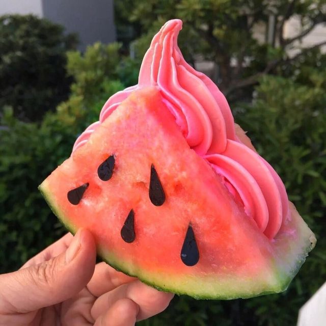 Soft Serve In A Watermelon Slice Is Peak Summer