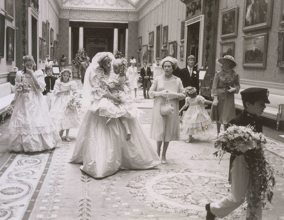 Photograph, White, Dress, Gown, Wedding dress, Child, Snapshot, Bride, Black-and-white, Standing, 