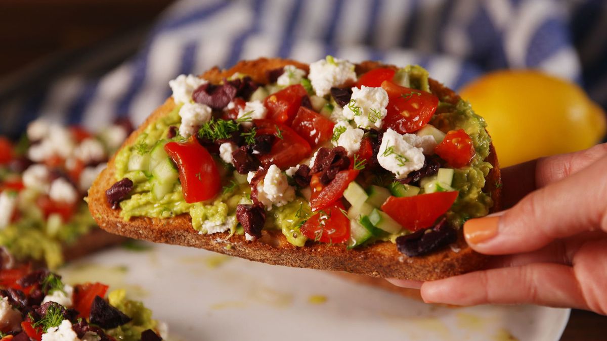 preview for Delish Greek Avocado Toast