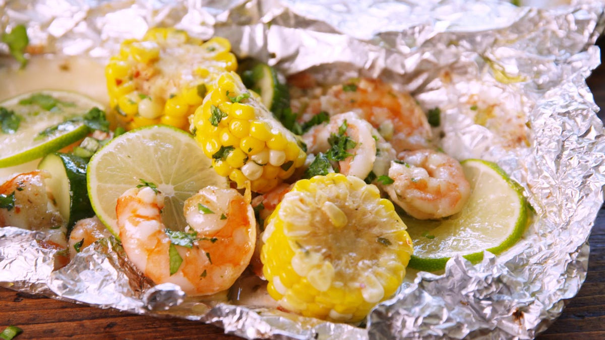 preview for Delish Cilantro-Lime Shrimp Foil Packs